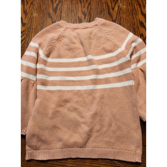 Boden Arianna Bell Sleeve pink&white Sweater sz Small - Picture 6 of 6